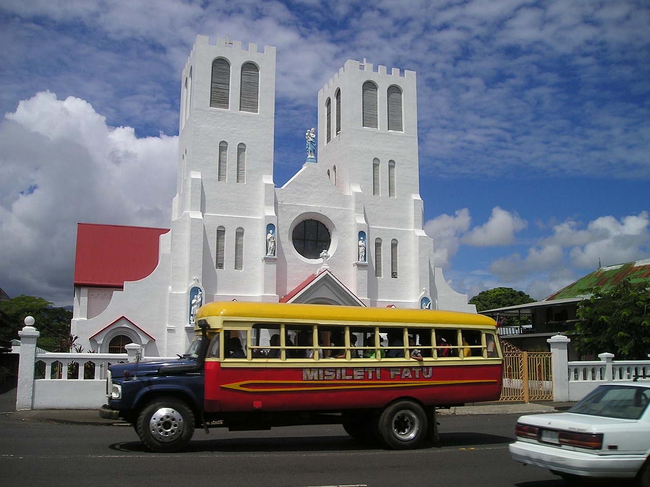 bus, church, samoa, exotic, south seas, samoa, samoa, samoa, samoa, samoa
